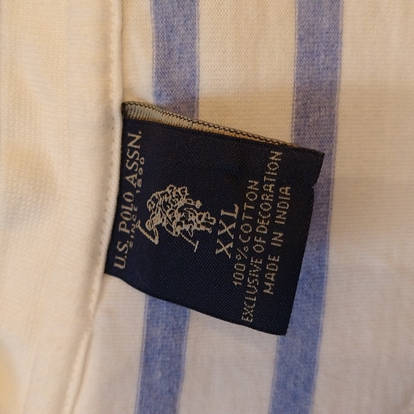 Men's US Polo Assn XXL White/Blue T-Shirt - Picture 4 of 5